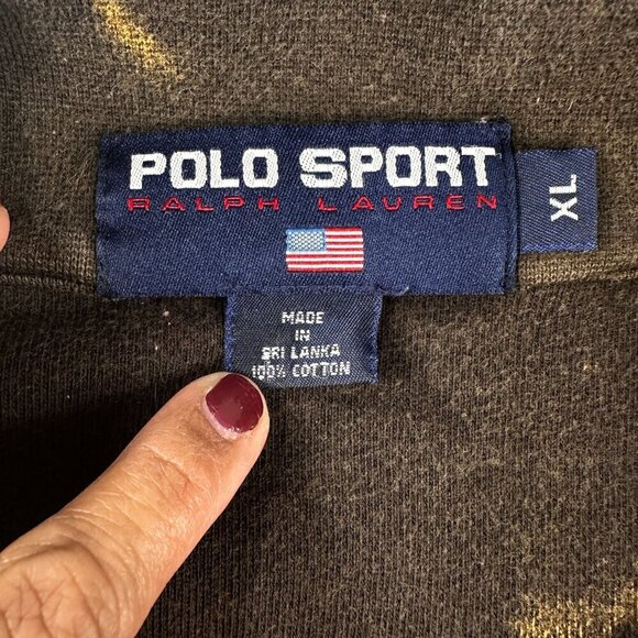 Polo Sport Ralph Lauren Sweater Mens Pullover Quarter Zip Tie Dye Gothic - Picture 6 of 16